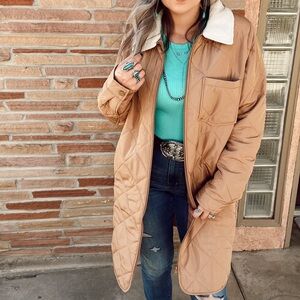 Active USA Camel Quilted Puffer Jacket